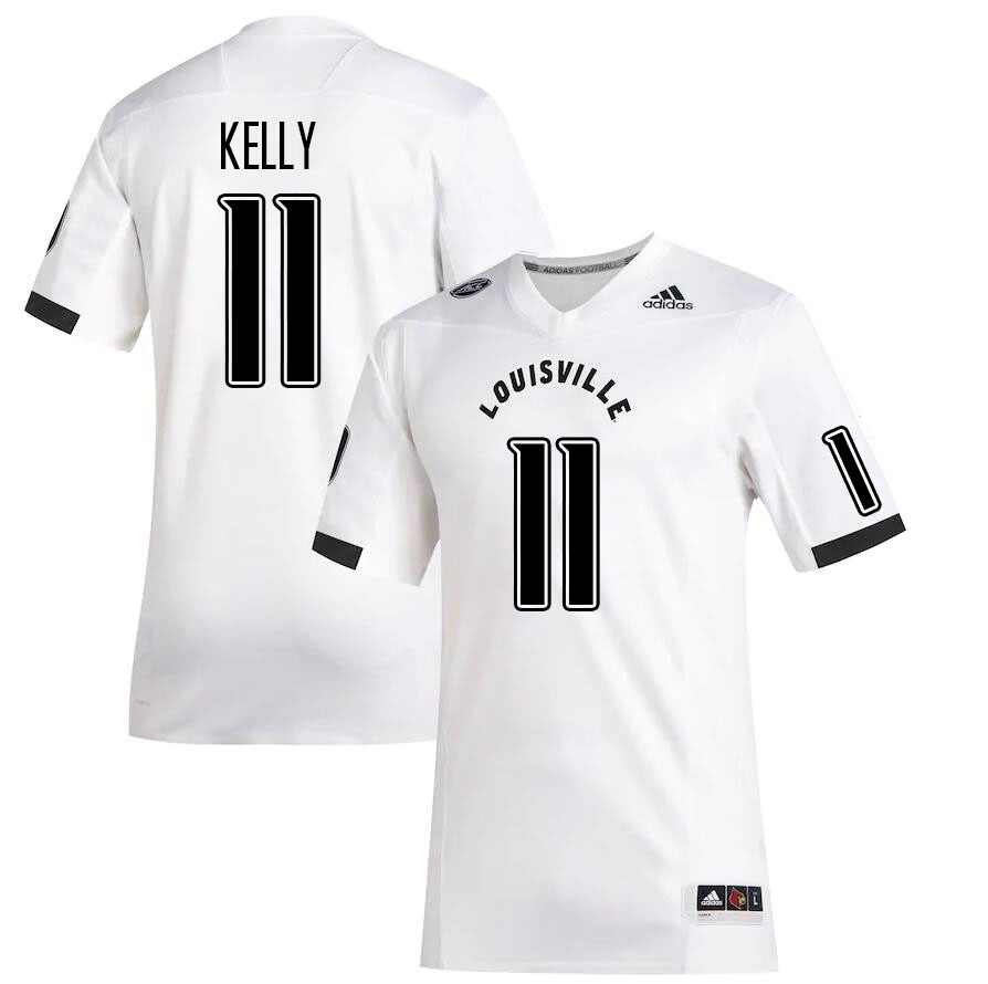 Men #11 Cam'Ron Kelly Louisville Cardinals College Football Jerseys Stitched Sale-White - Click Image to Close